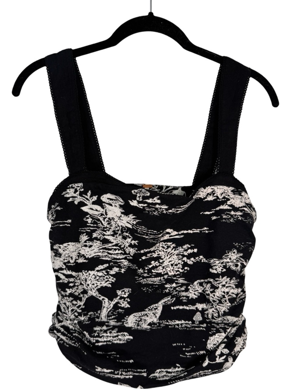 Free People Black & White Toile Print Corset Tank | Size Small